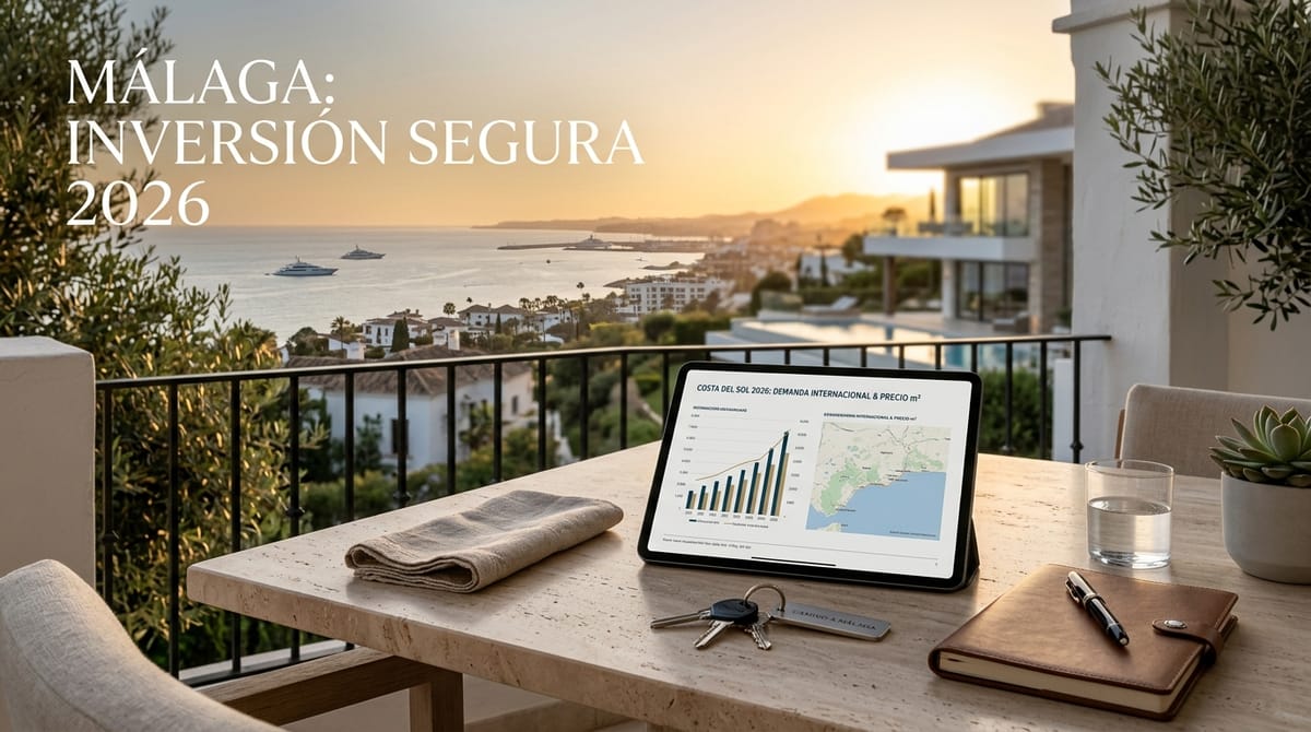 Málaga y Costa del Sol 2026: dónde comprar con demanda internacional real, precio del m² actualizado y menor riesgo regulatorio